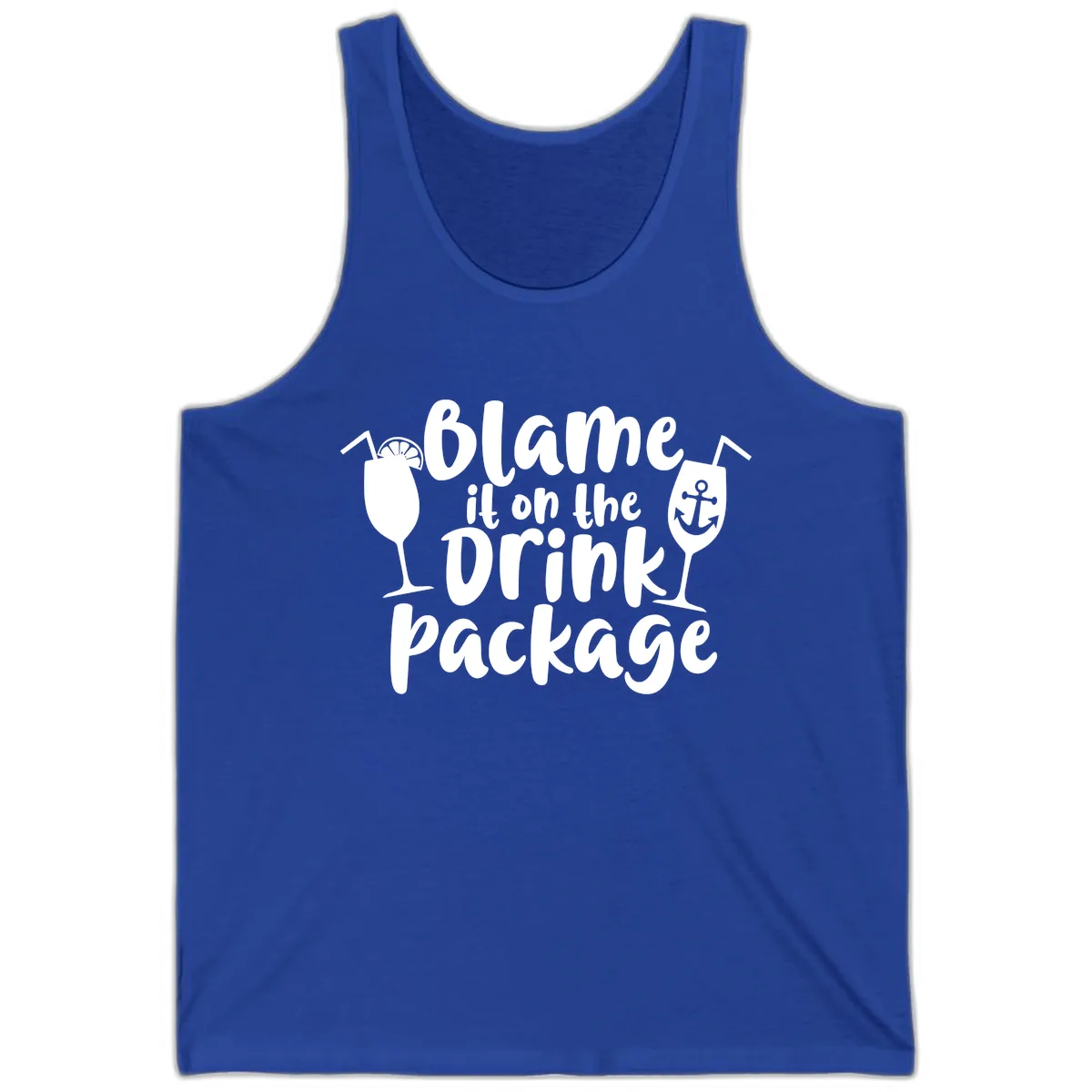 Blame It On The Drink Package Tank in True Royal