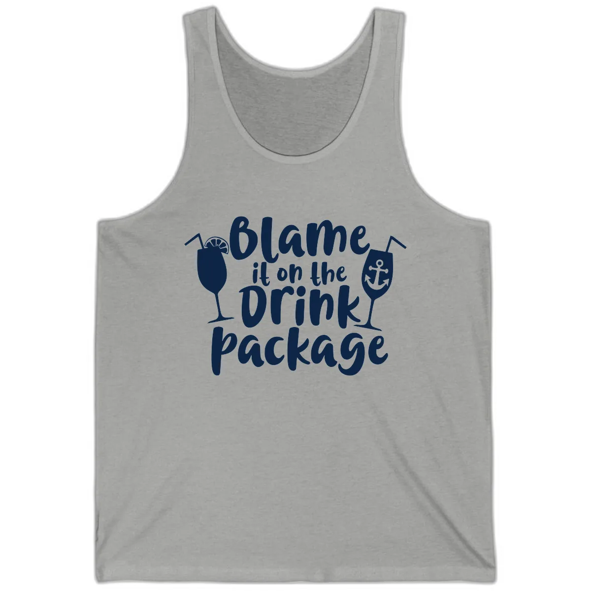 Blame It On The Drink Package Tank in Athletic Heather