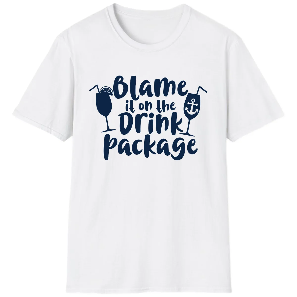 Blame It On The Drink Package T-Shirt in White