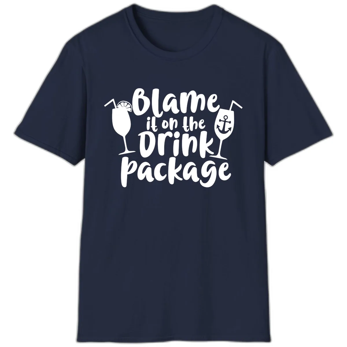 Blame It On The Drink Package T-Shirt in Navy
