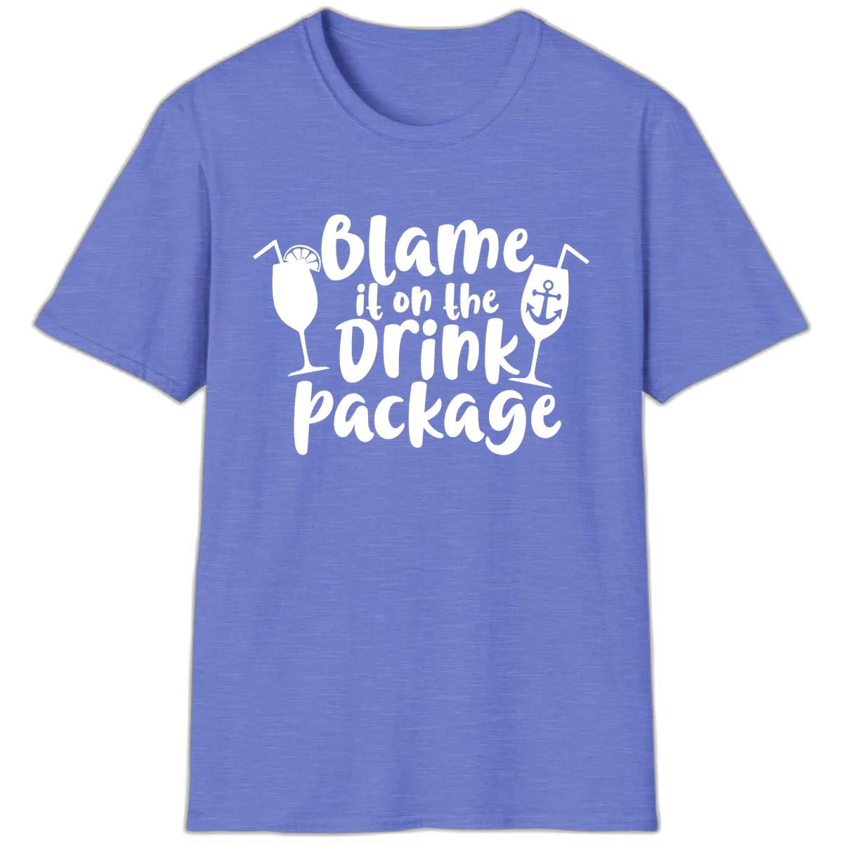 Blame It On The Drink Package T-Shirt in Heather Royal