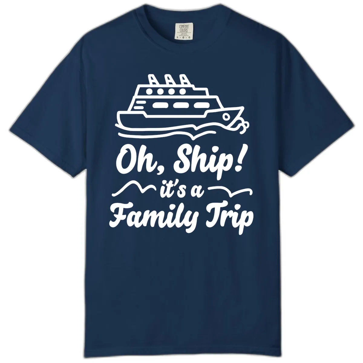 Oh Ship Family Trip Comfort Color in Navy