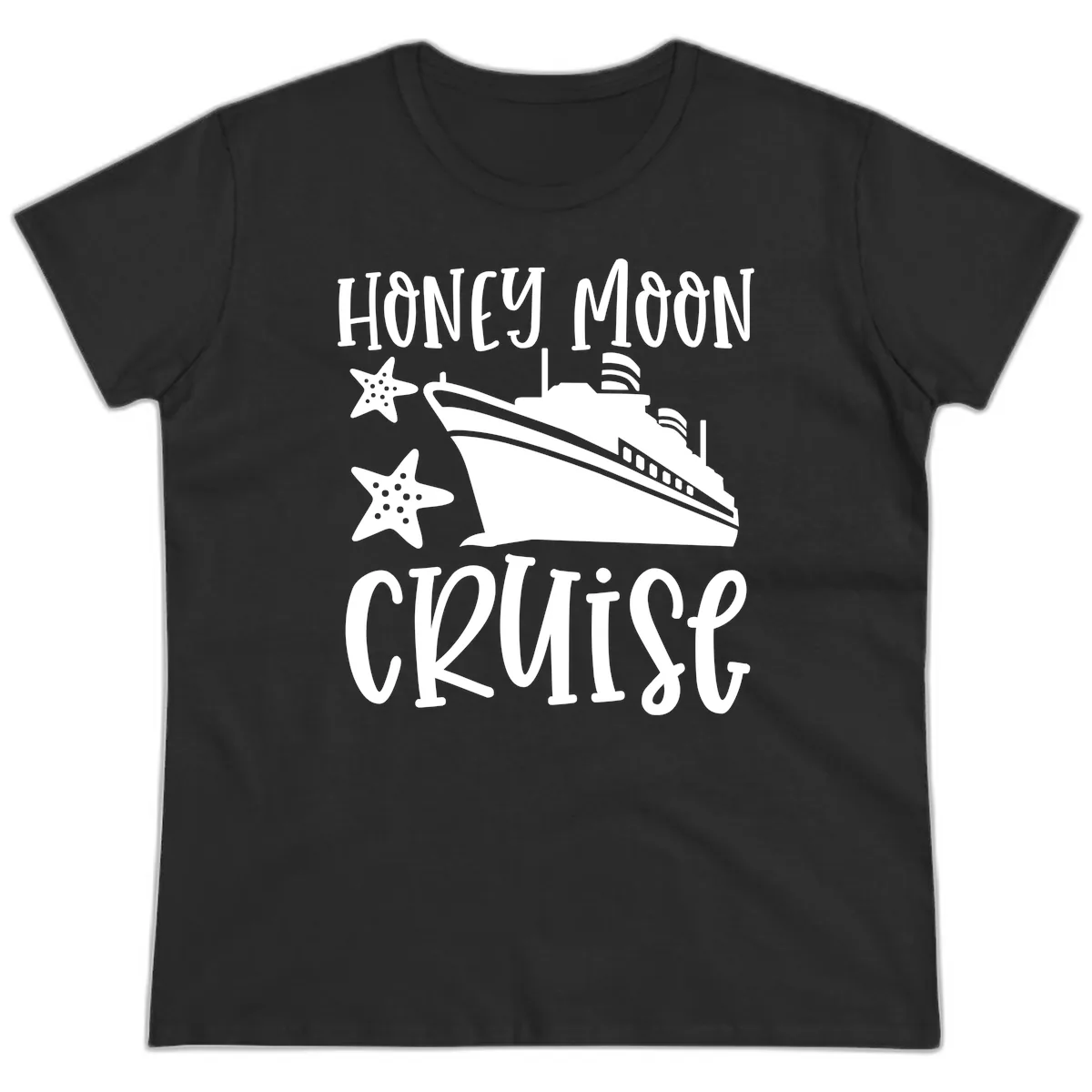 Honey Moon Cruise Ladies Tee in Black