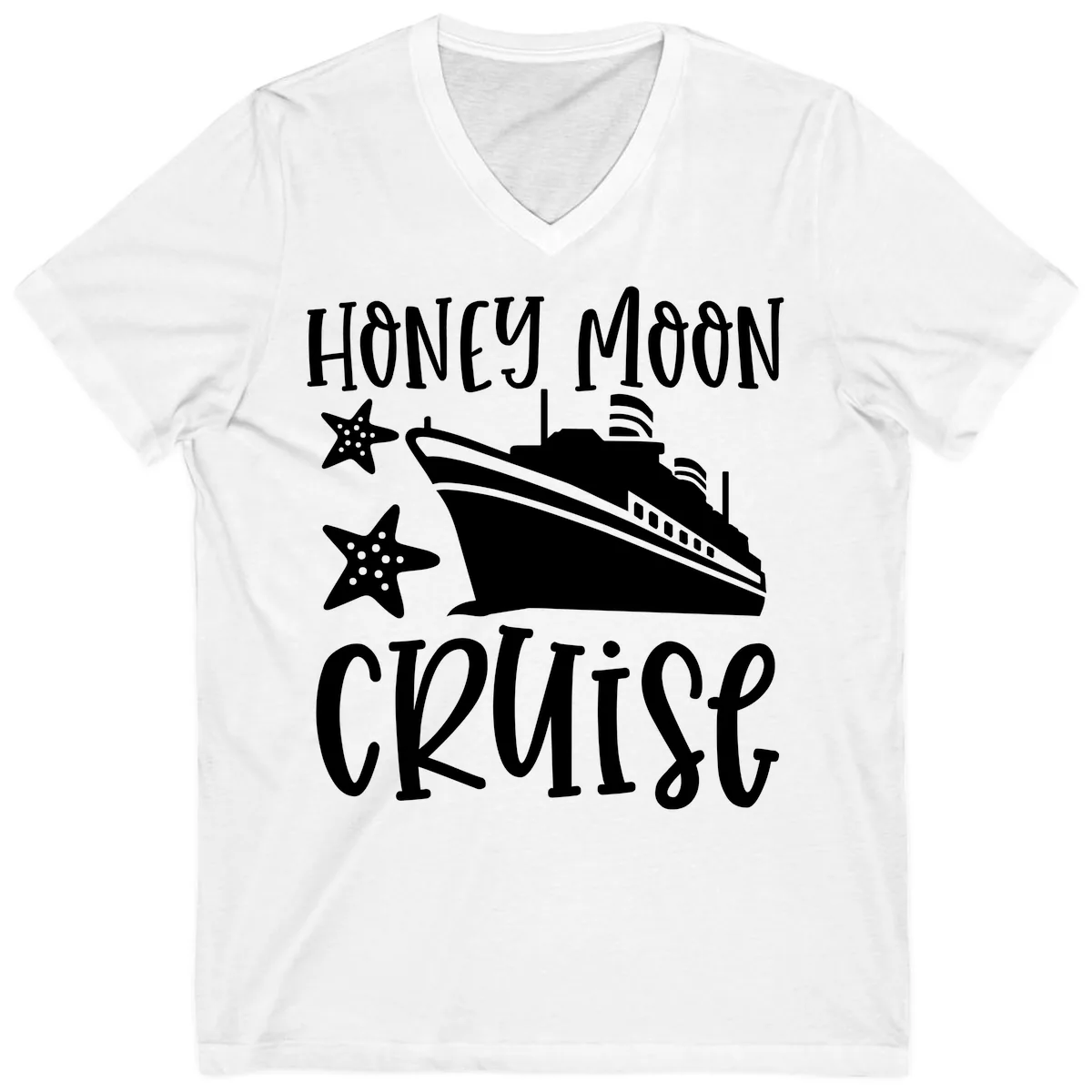 Honey Moon Cruise V-Neck in White