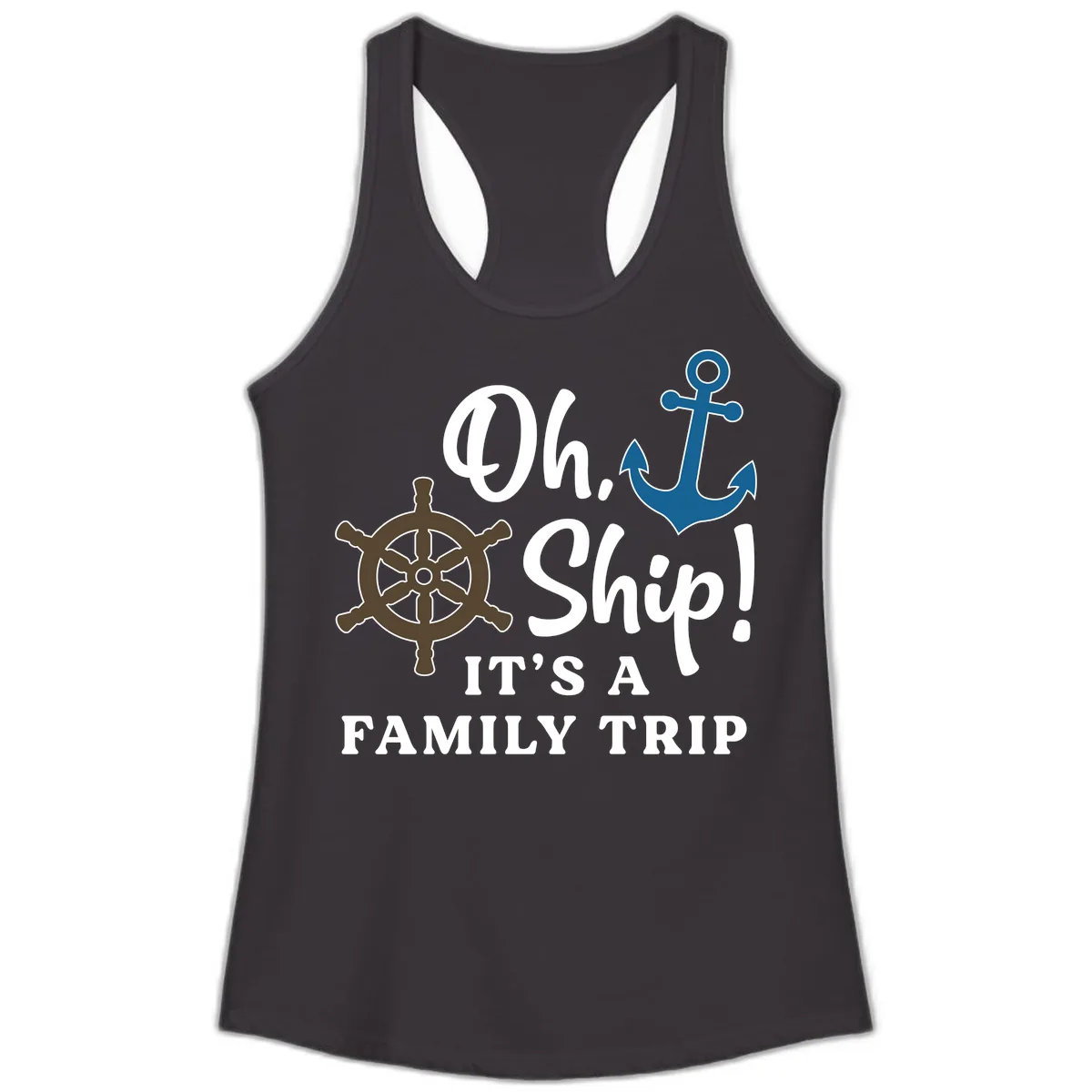 Oh Ship It's A Family Trip Ladies Tank in Black