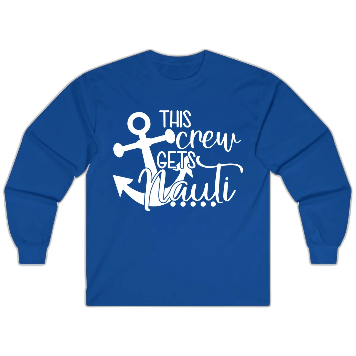 This Crew Gets Lit Anchor Design Long Sleeve in Royal