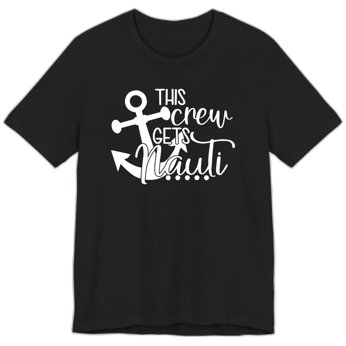 This Crew Gets Lit Anchor Design Premium T-Shirt in Black