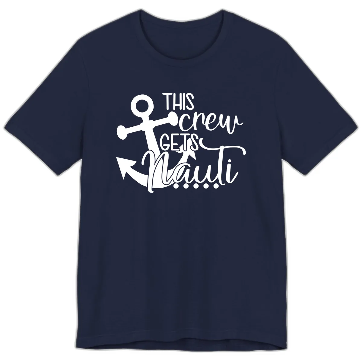 This Crew Gets Lit Anchor Design Premium T-Shirt in Navy