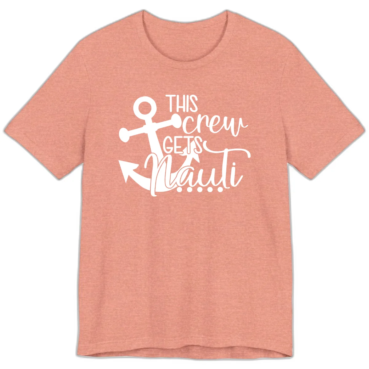 This Crew Gets Lit Anchor Design Premium T-Shirt in Heather Sunset