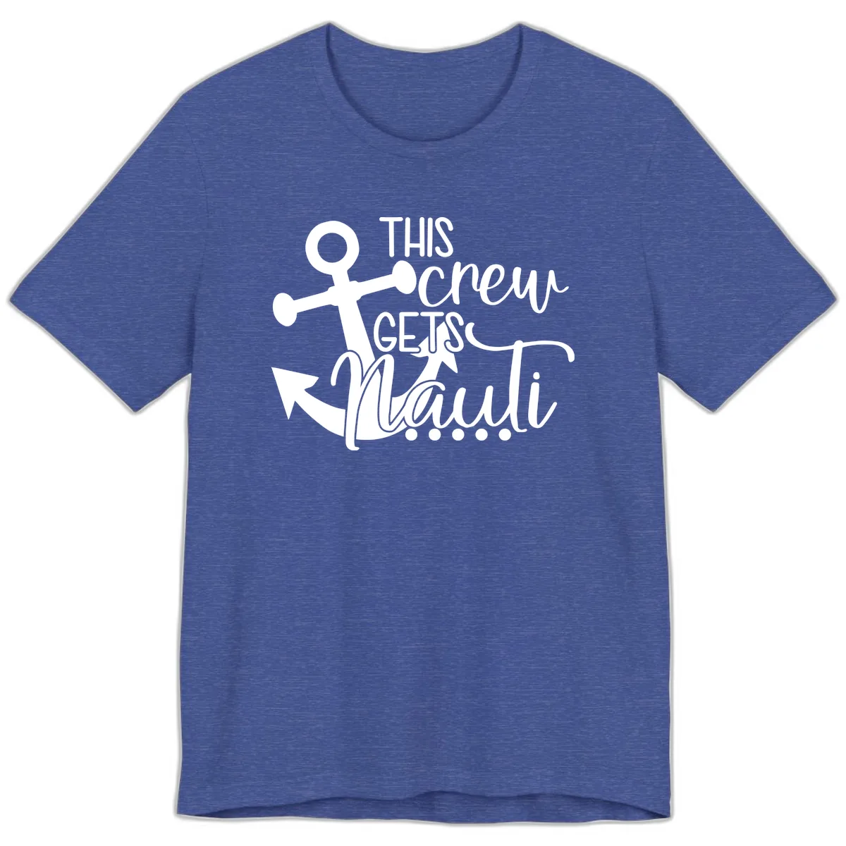This Crew Gets Lit Anchor Design Premium T-Shirt in Heather True Royal