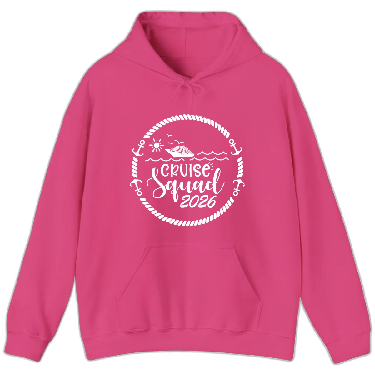 Cruise Squad 2026 Hoodie in Heliconia