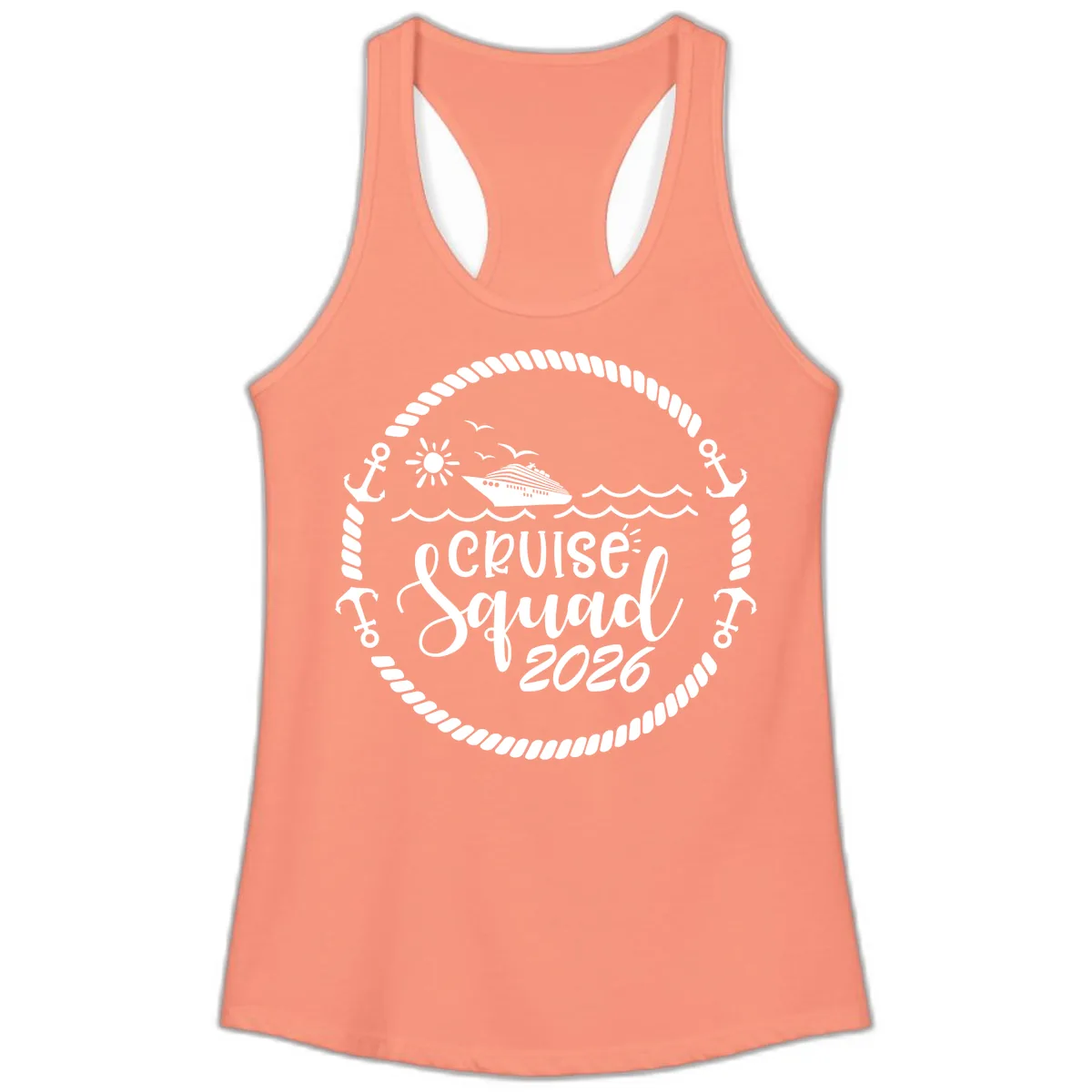 Cruise Squad 2026 Ladies Tank in Solid Light Orange
