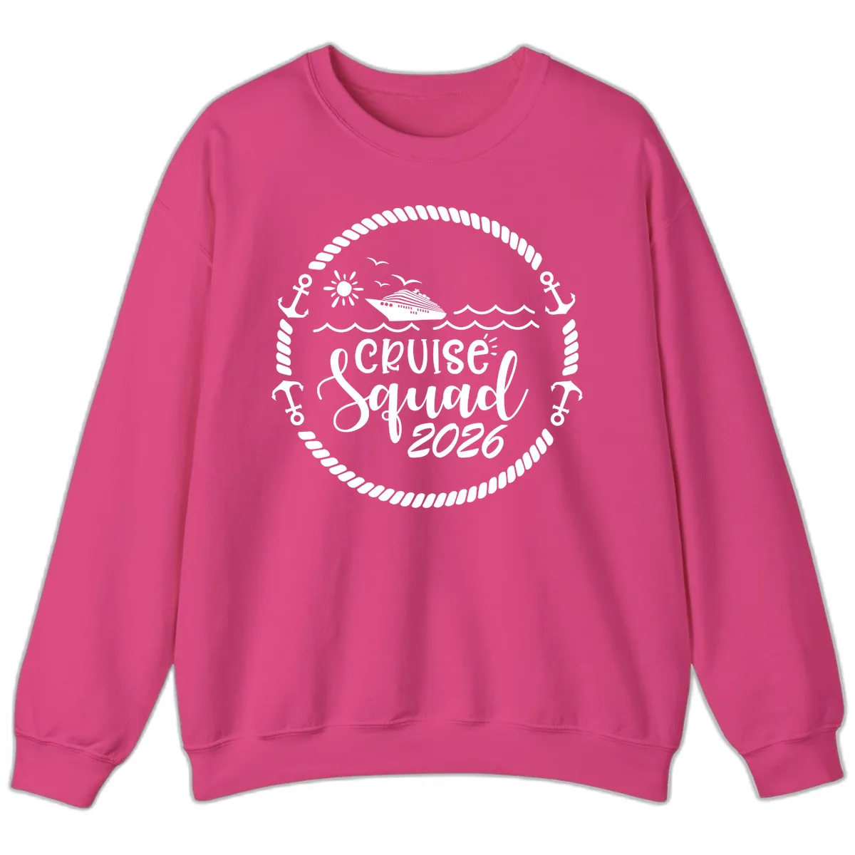 Cruise Squad 2026 Sweatshirt in Heliconia