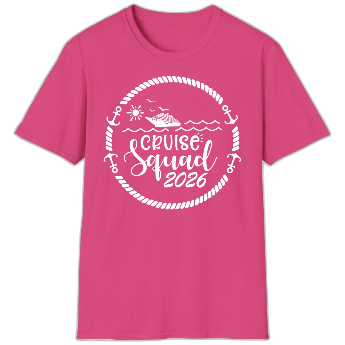 Cruise Squad 2026 T-Shirt in Heliconia