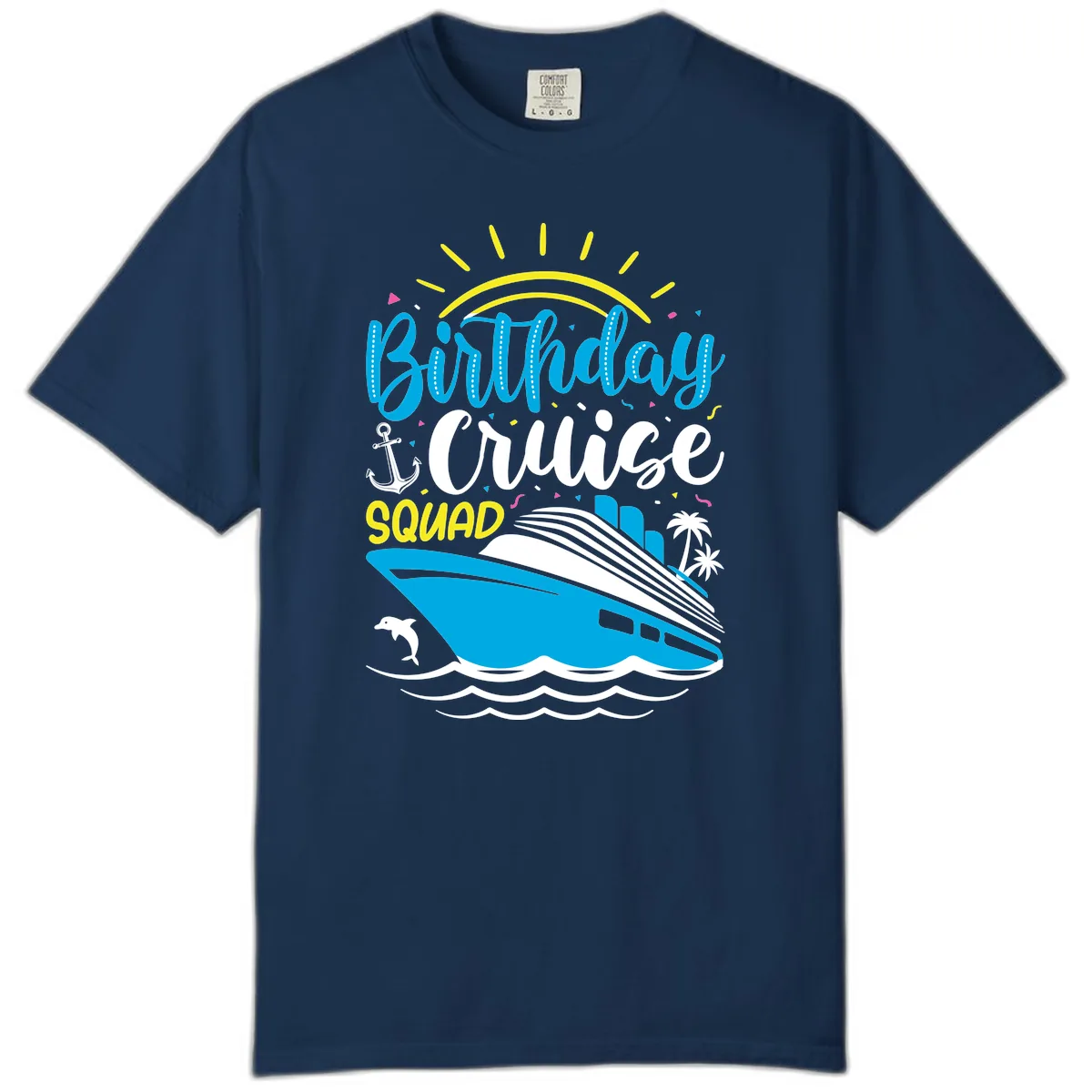 Birthday Cruise Squad Comfort Color in Navy