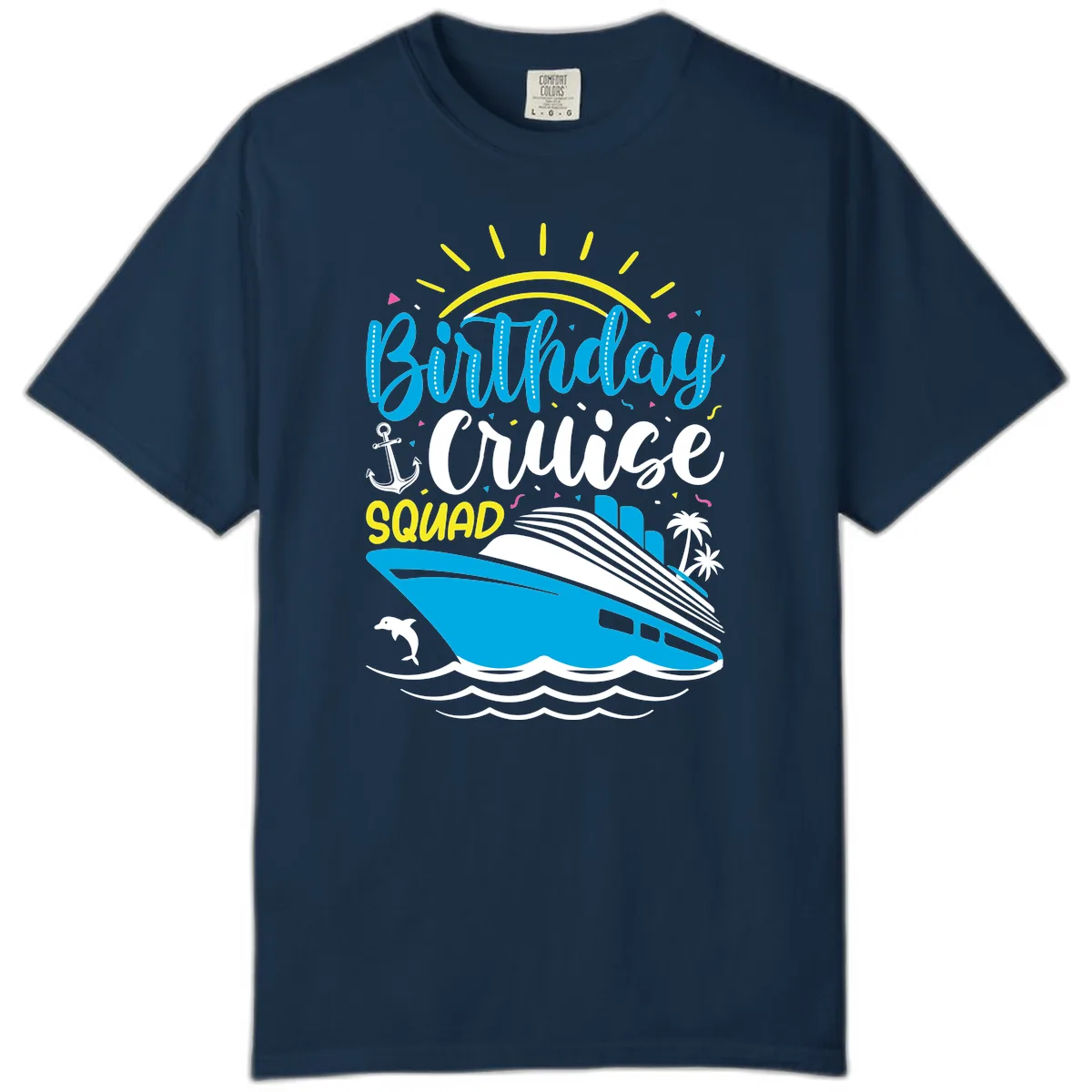 Birthday Cruise Squad Comfort Color in True Navy