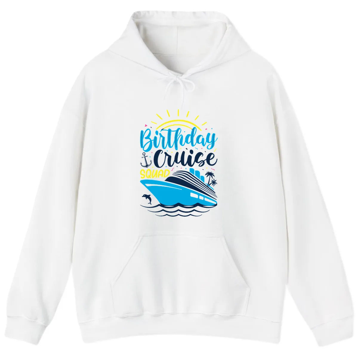 Birthday Cruise Squad Hoodie in White