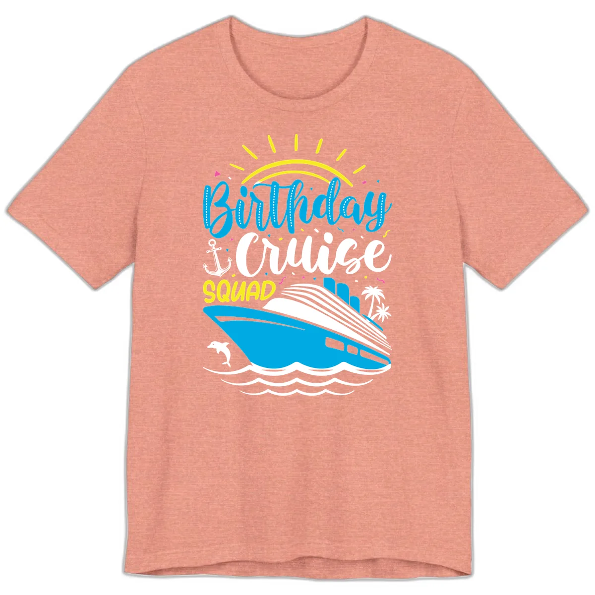 Birthday Cruise Squad Premium T-Shirt in Heather Sunset