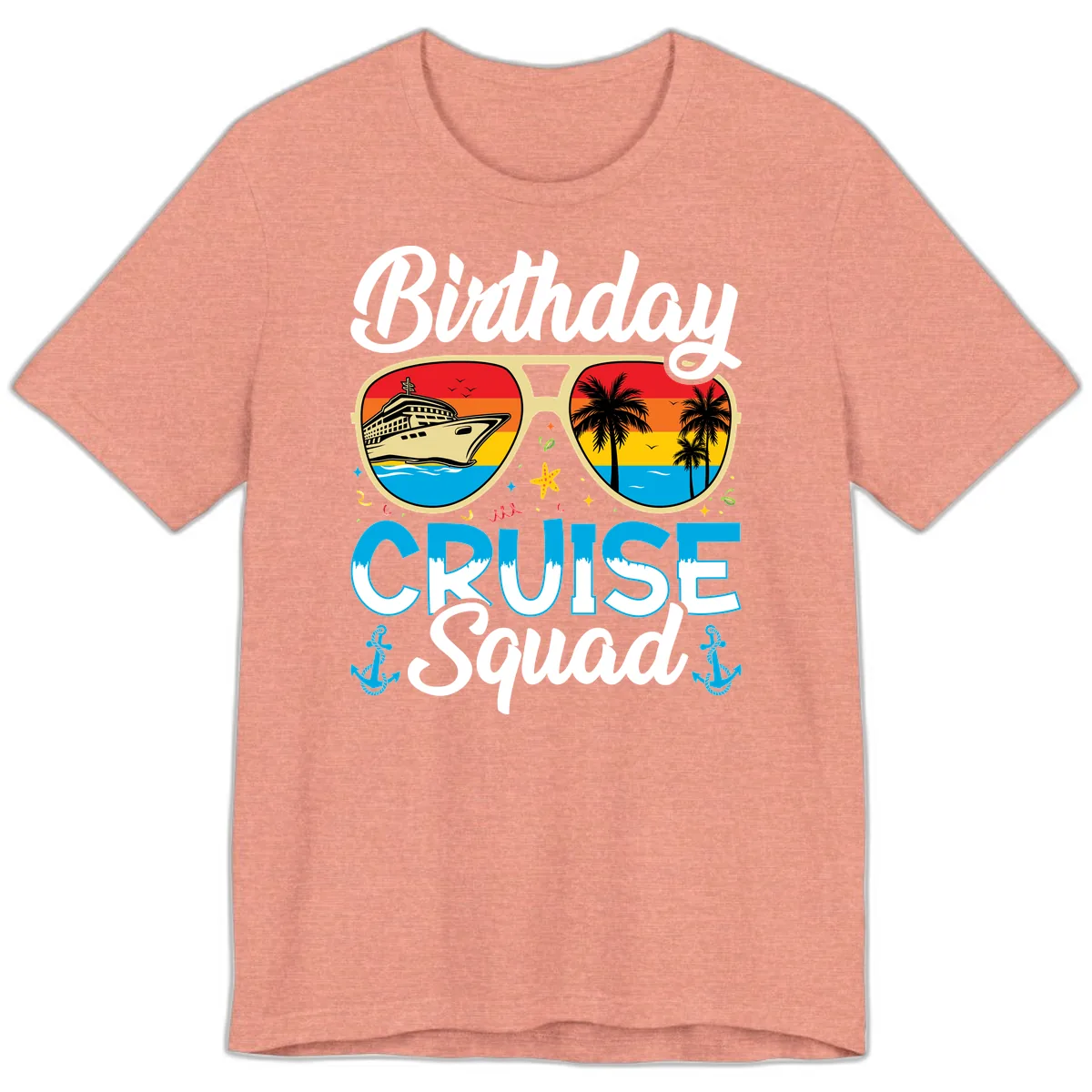 Birthday Cruise Squad Sunglasses Premium T-Shirt in Heather Sunset