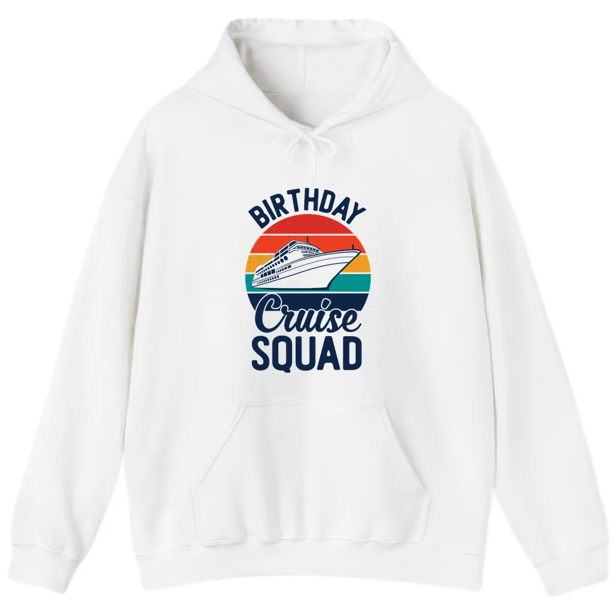 Birthday Cruise Squad Hoodie in White