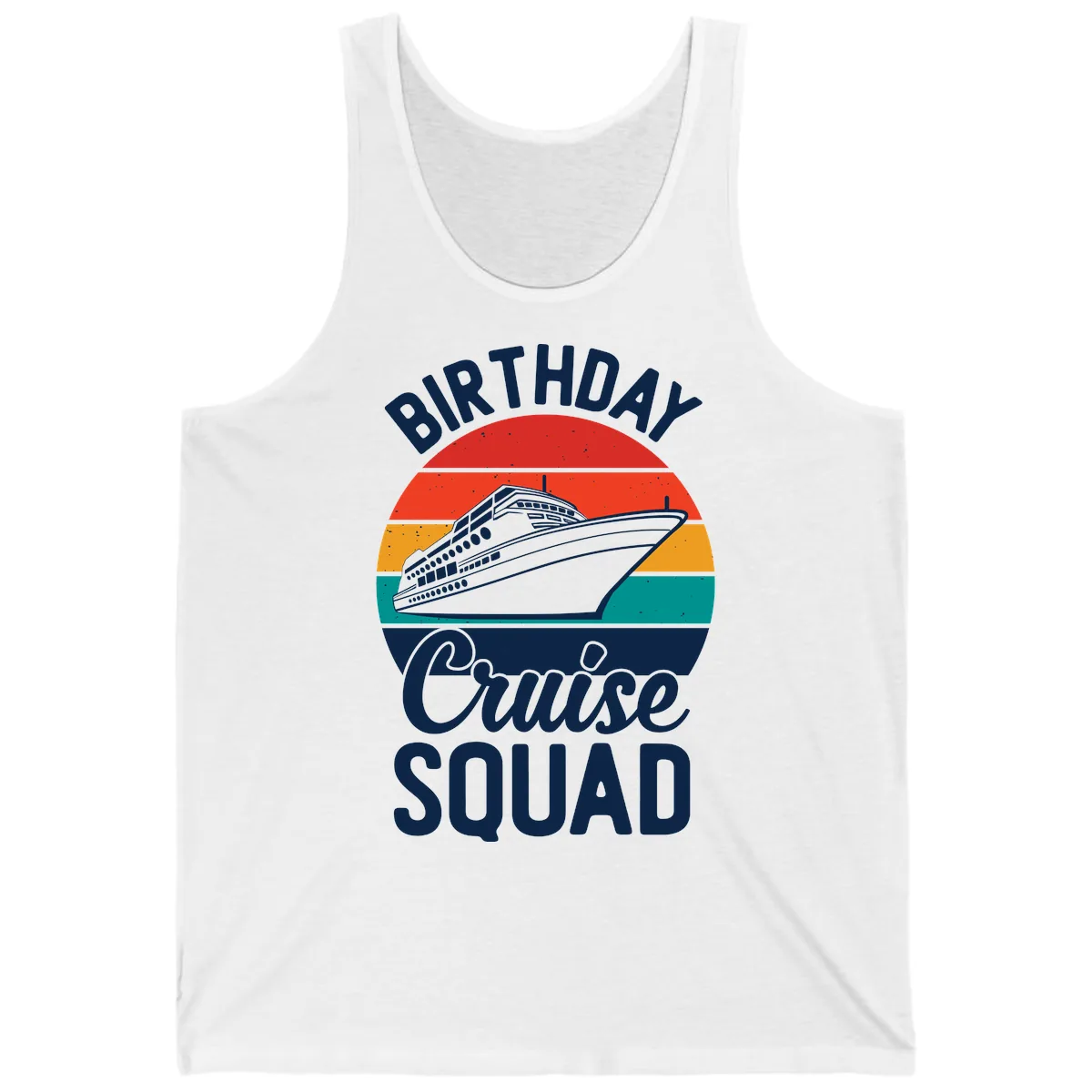 Birthday Cruise Squad Tank in White