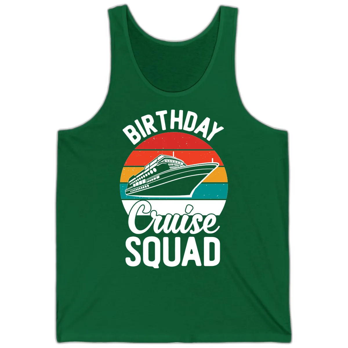 Birthday Cruise Squad Tank in Kelly