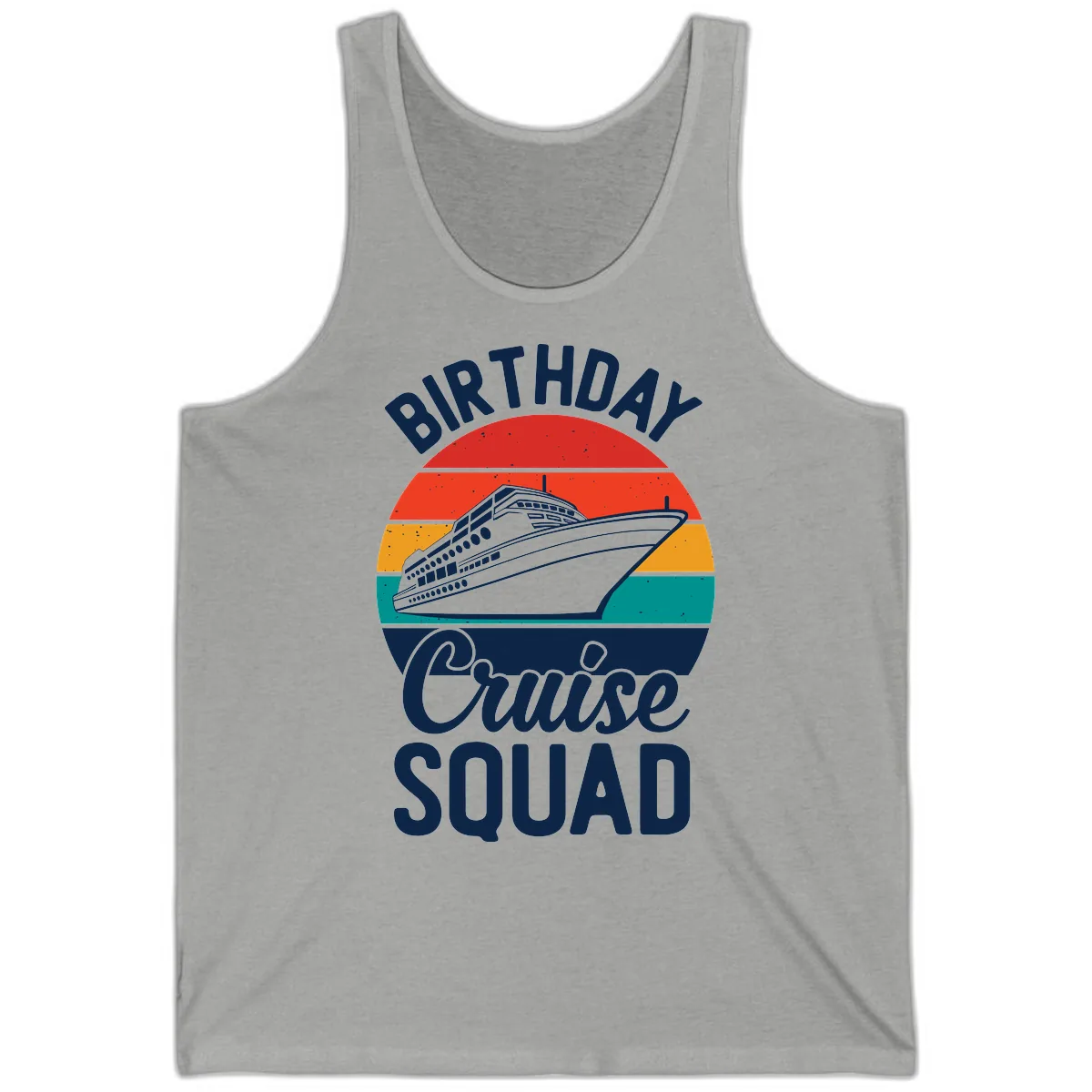 Birthday Cruise Squad Tank in Athletic Heather