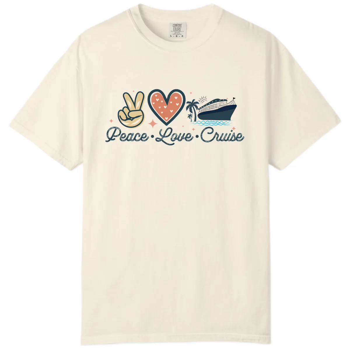 Peace Love Cruise Comfort Color in Ivory