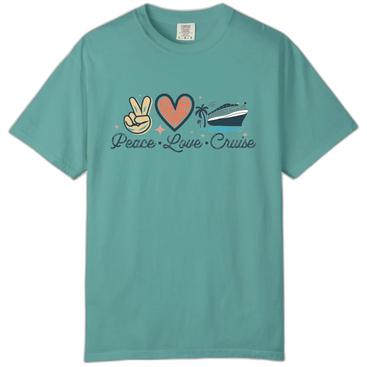 Peace Love Cruise Comfort Color in Seafoam