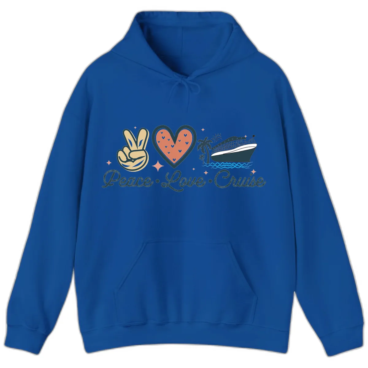 Peace Love Cruise Hoodie in Royal