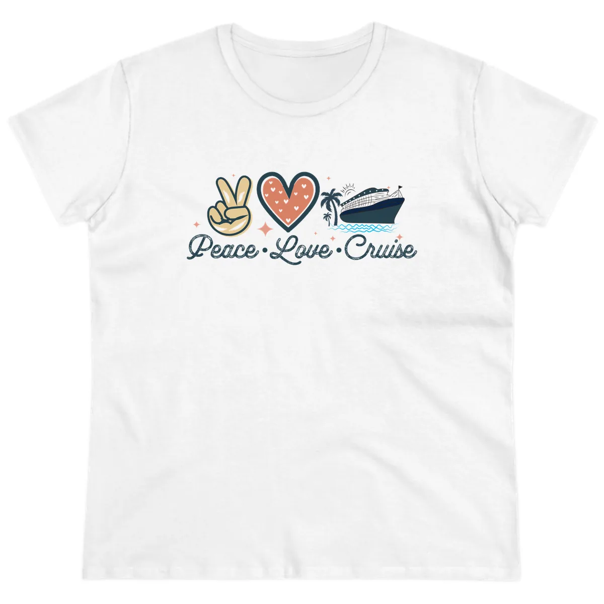 Peace Love Cruise Ladies Tee in White