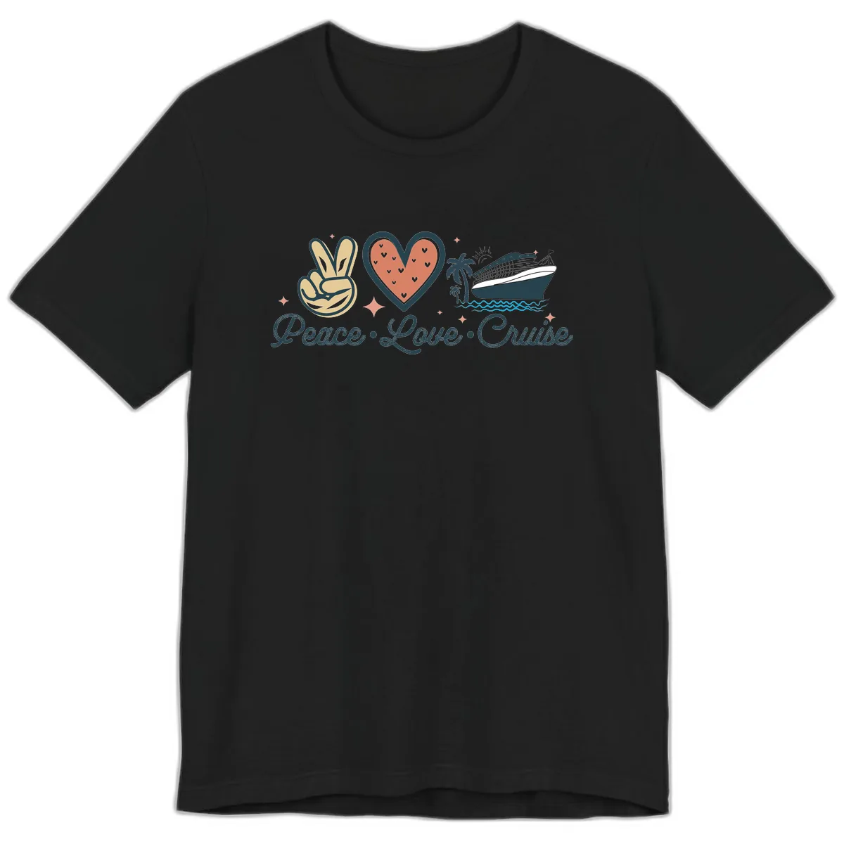 Peace Love Cruise Premium T-Shirt in Black