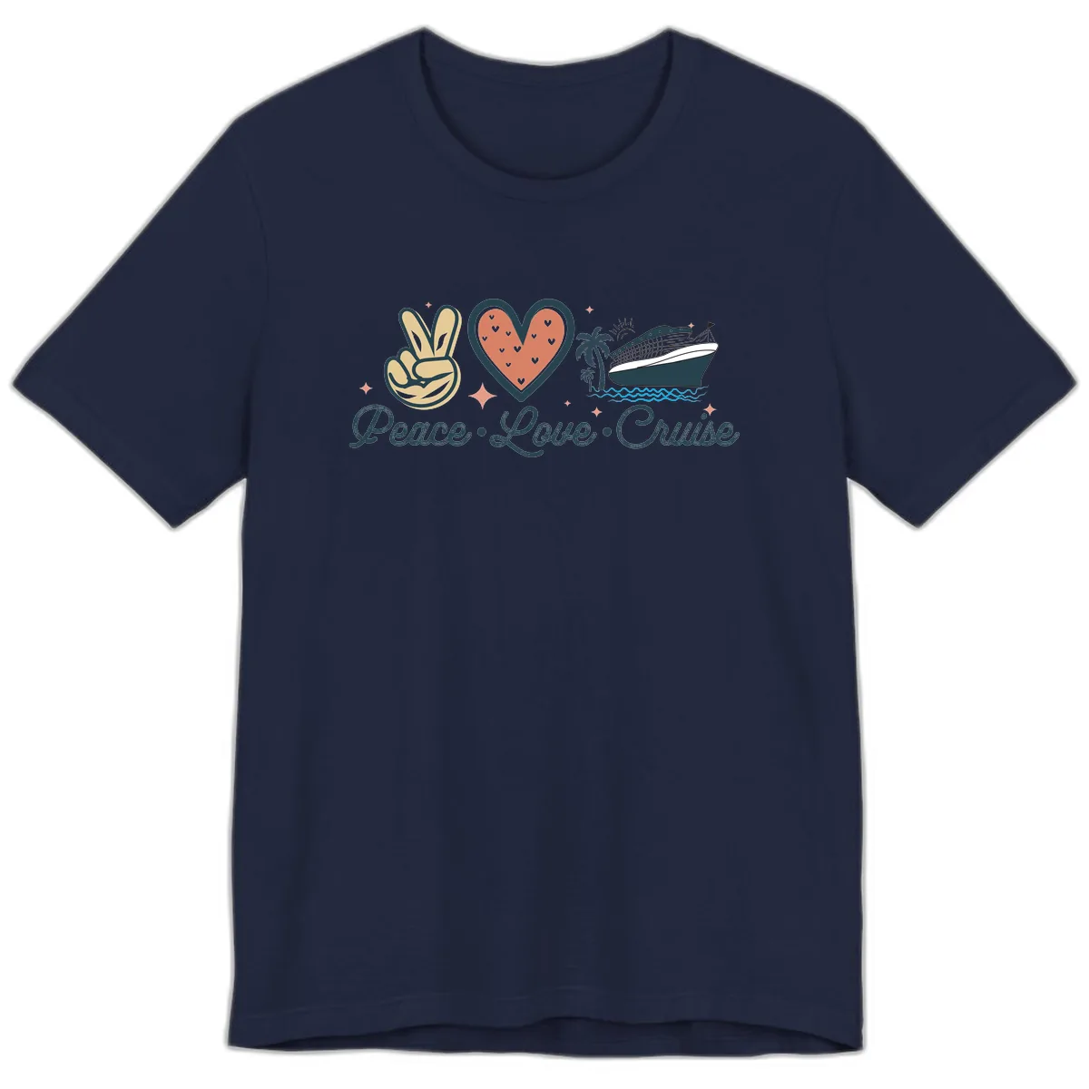 Peace Love Cruise Premium T-Shirt in Navy