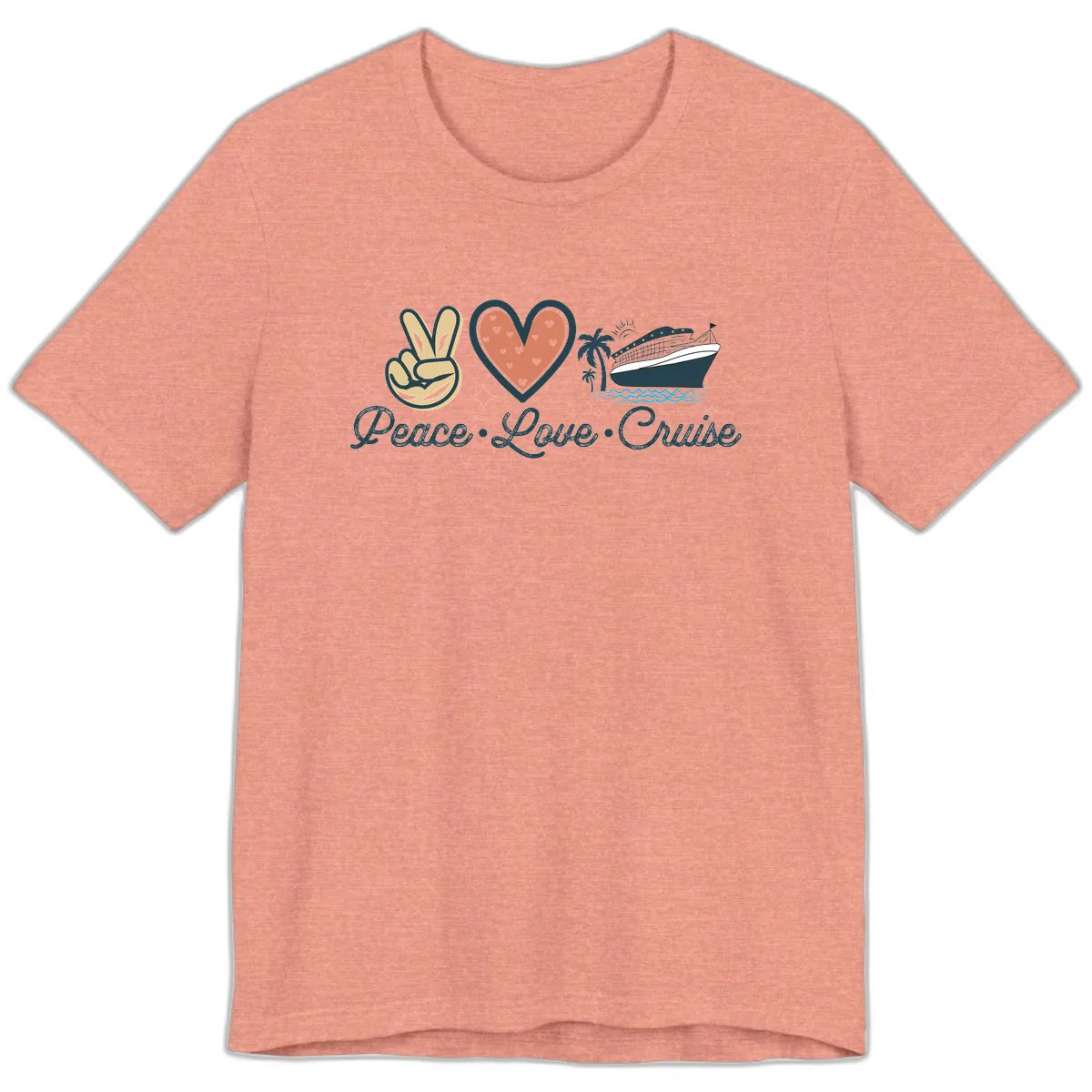 Peace Love Cruise Premium T-Shirt in Heather Sunset