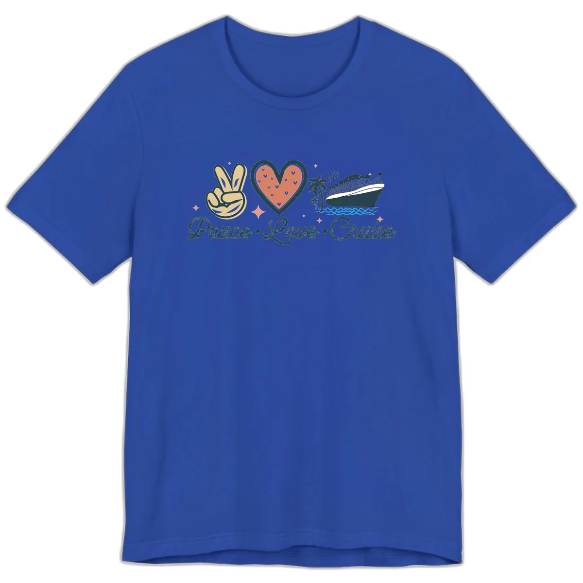 Peace Love Cruise Premium T-Shirt in True Royal