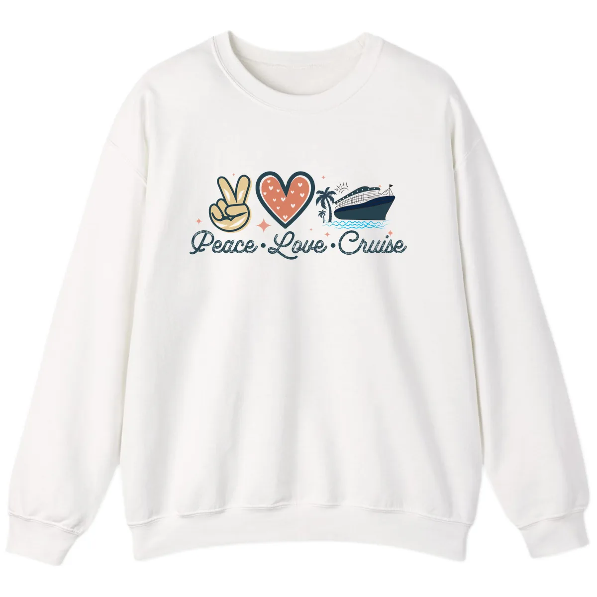 Peace Love Cruise Sweatshirt in White