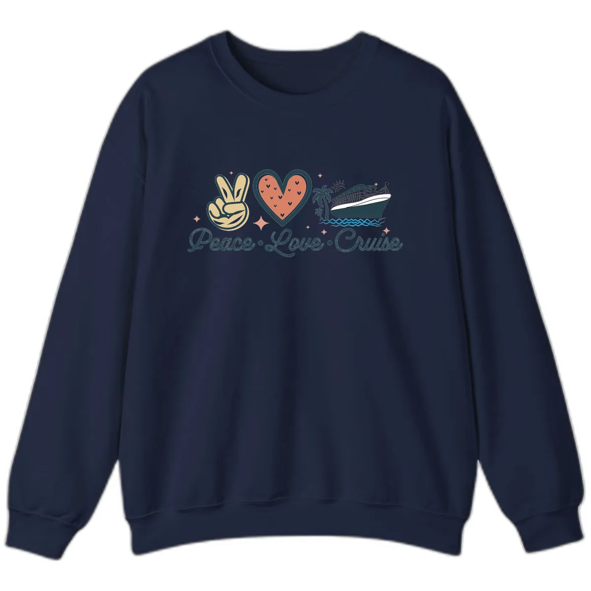 Peace Love Cruise Sweatshirt in Navy