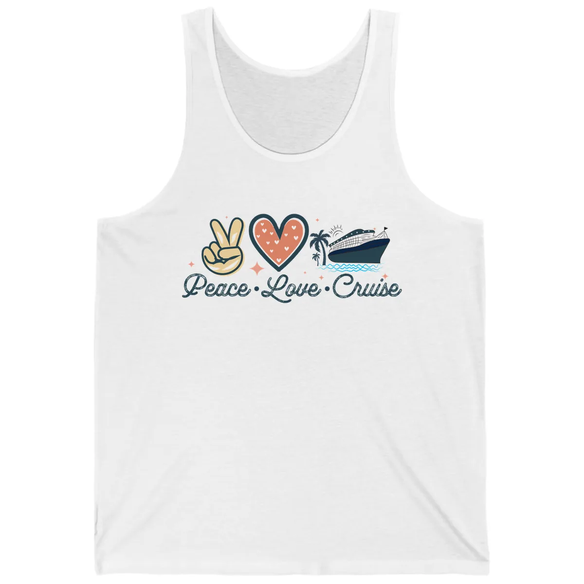 Peace Love Cruise Tank in White
