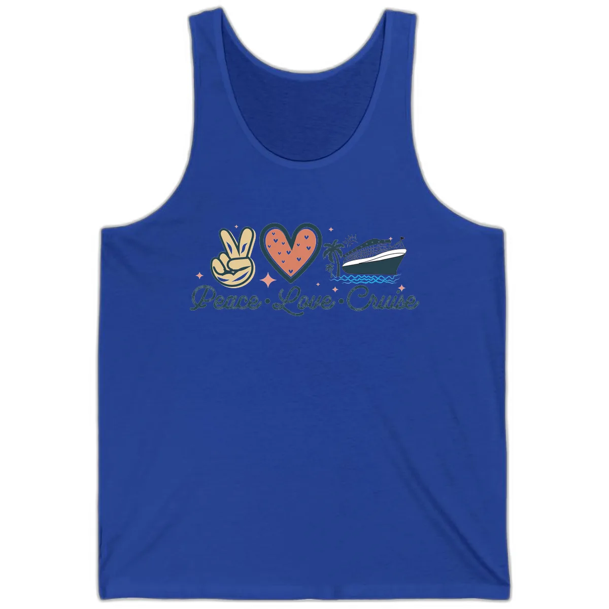 Peace Love Cruise Tank in True Royal