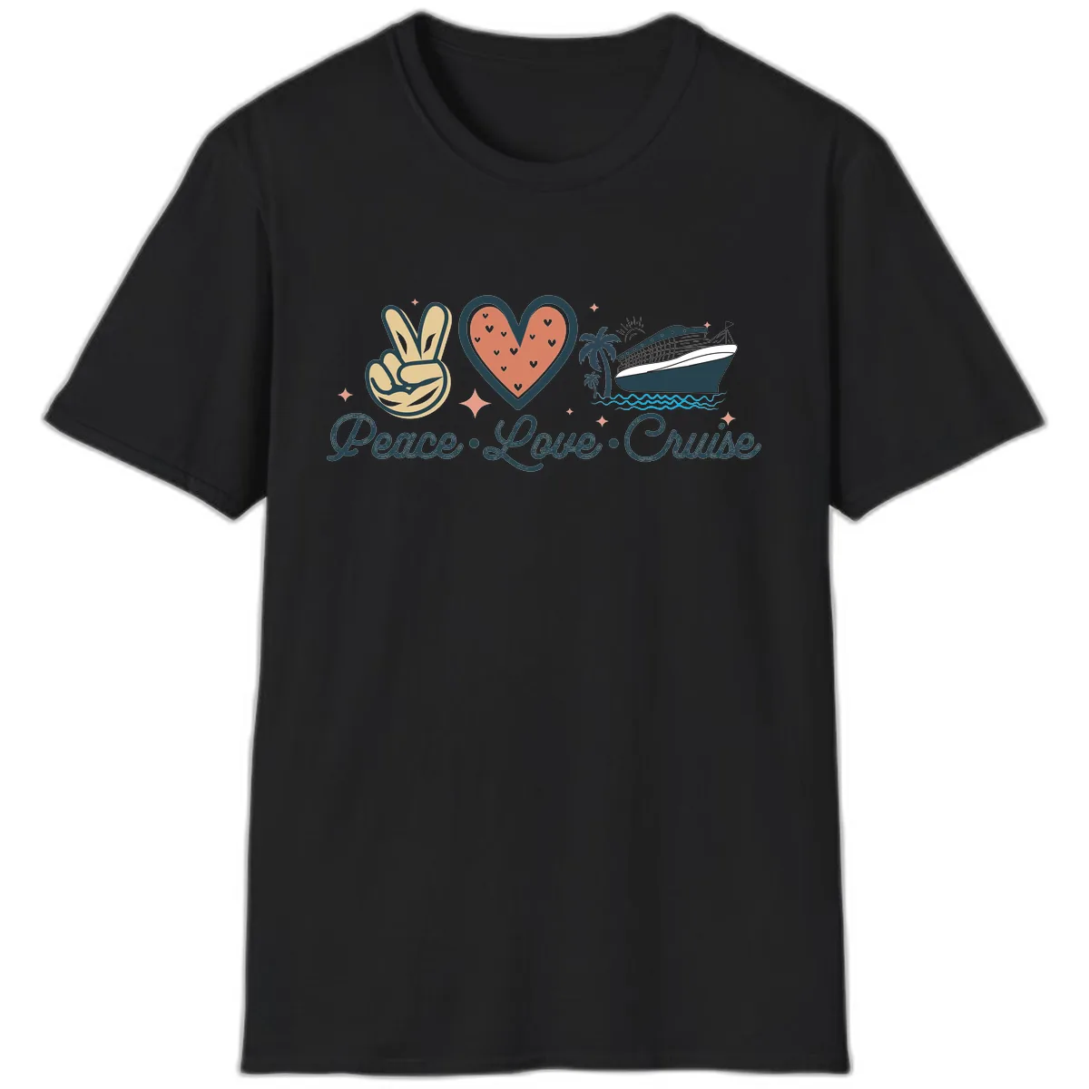 Peace Love Cruise T-Shirt in Black
