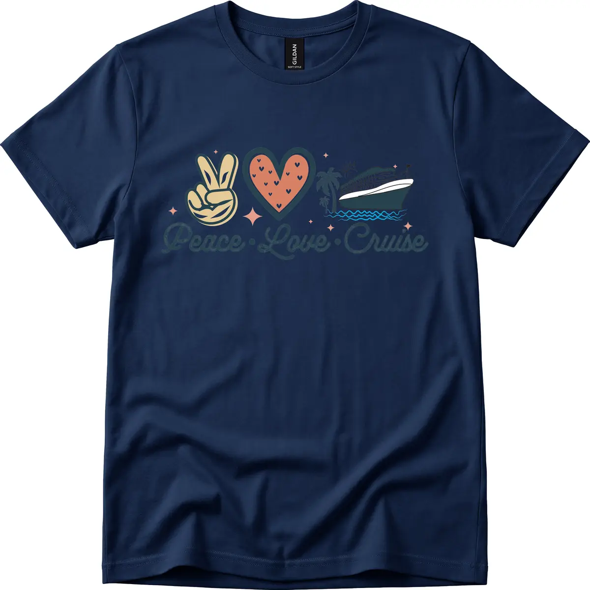 Peace Love Cruise T-Shirt in Navy
