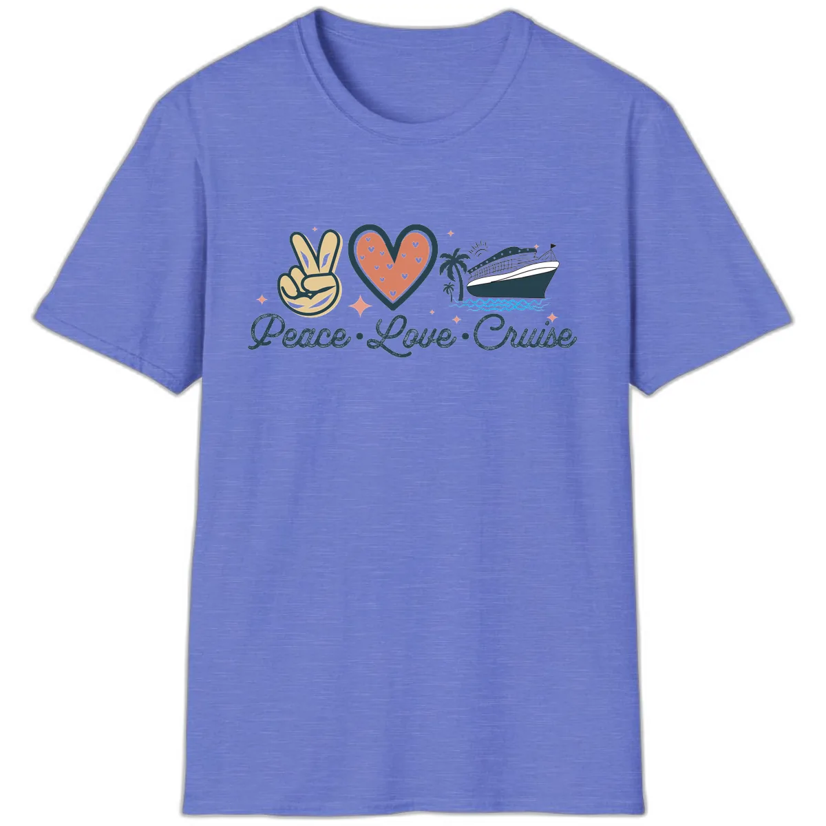 Peace Love Cruise T-Shirt in Heather Royal