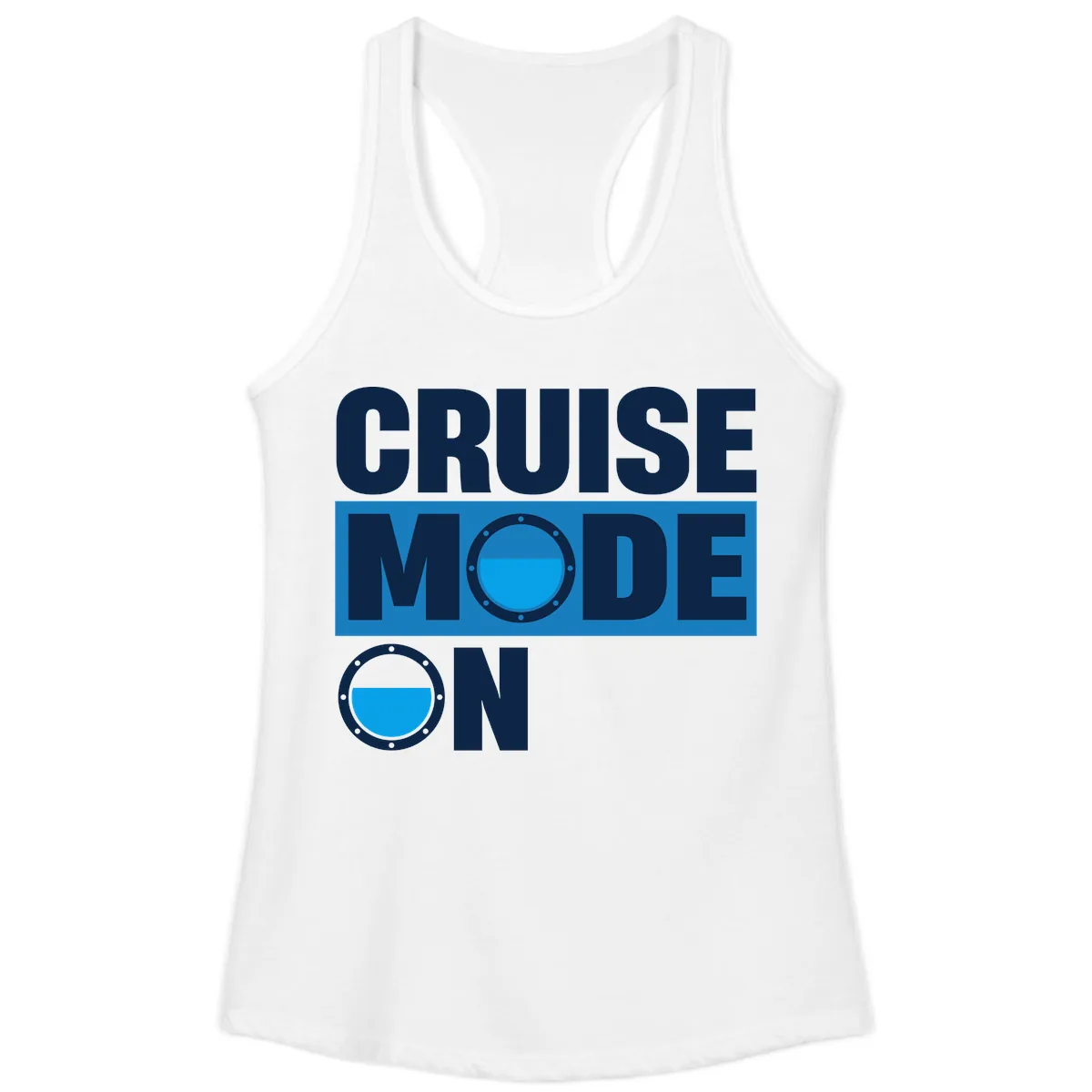 Cruise Mode On Ladies Tank in White