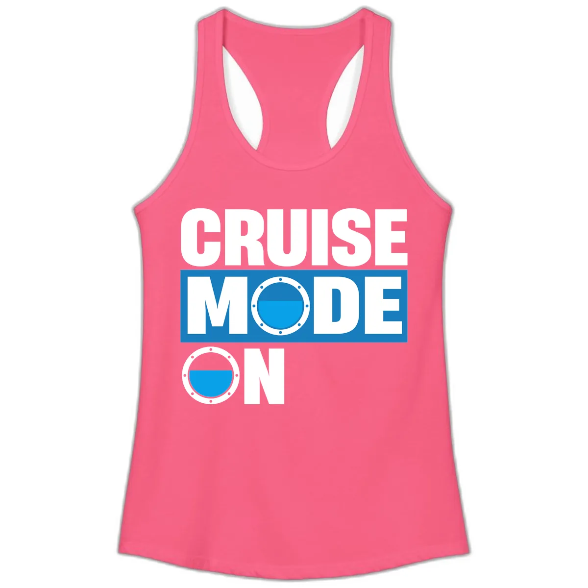 Cruise Mode On Ladies Tank in Solid Hot Pink