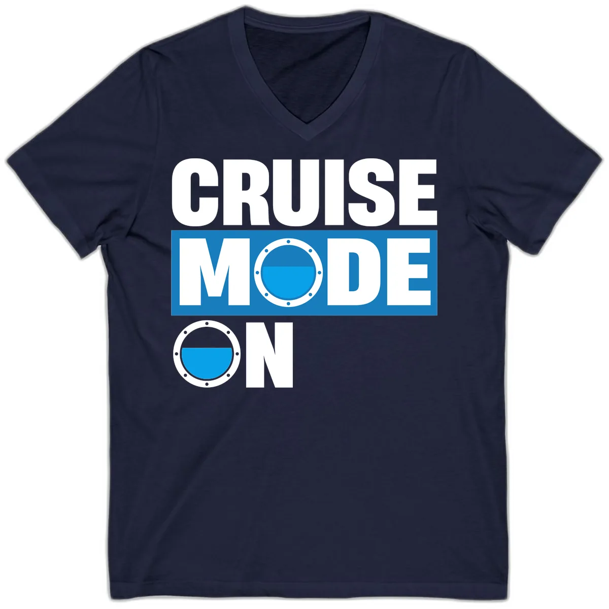 Cruise Mode On V-Neck in Navy