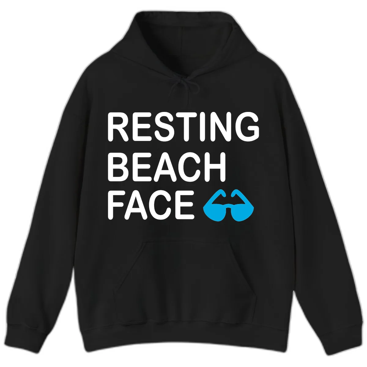 Resting Beach Face Hoodie in Black
