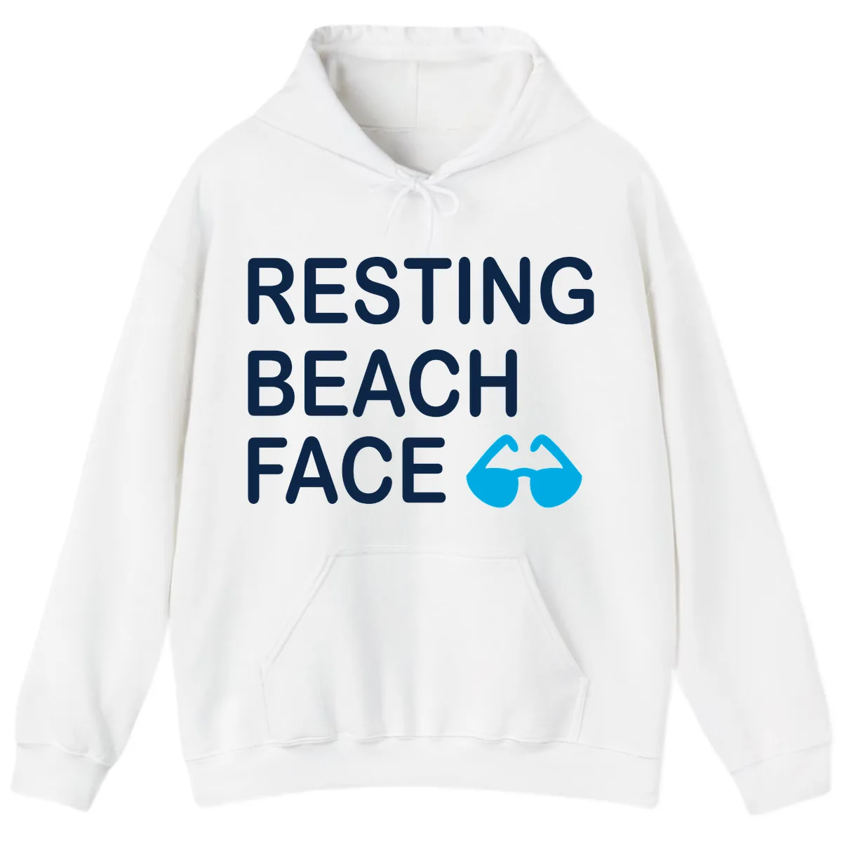Resting Beach Face Hoodie in White