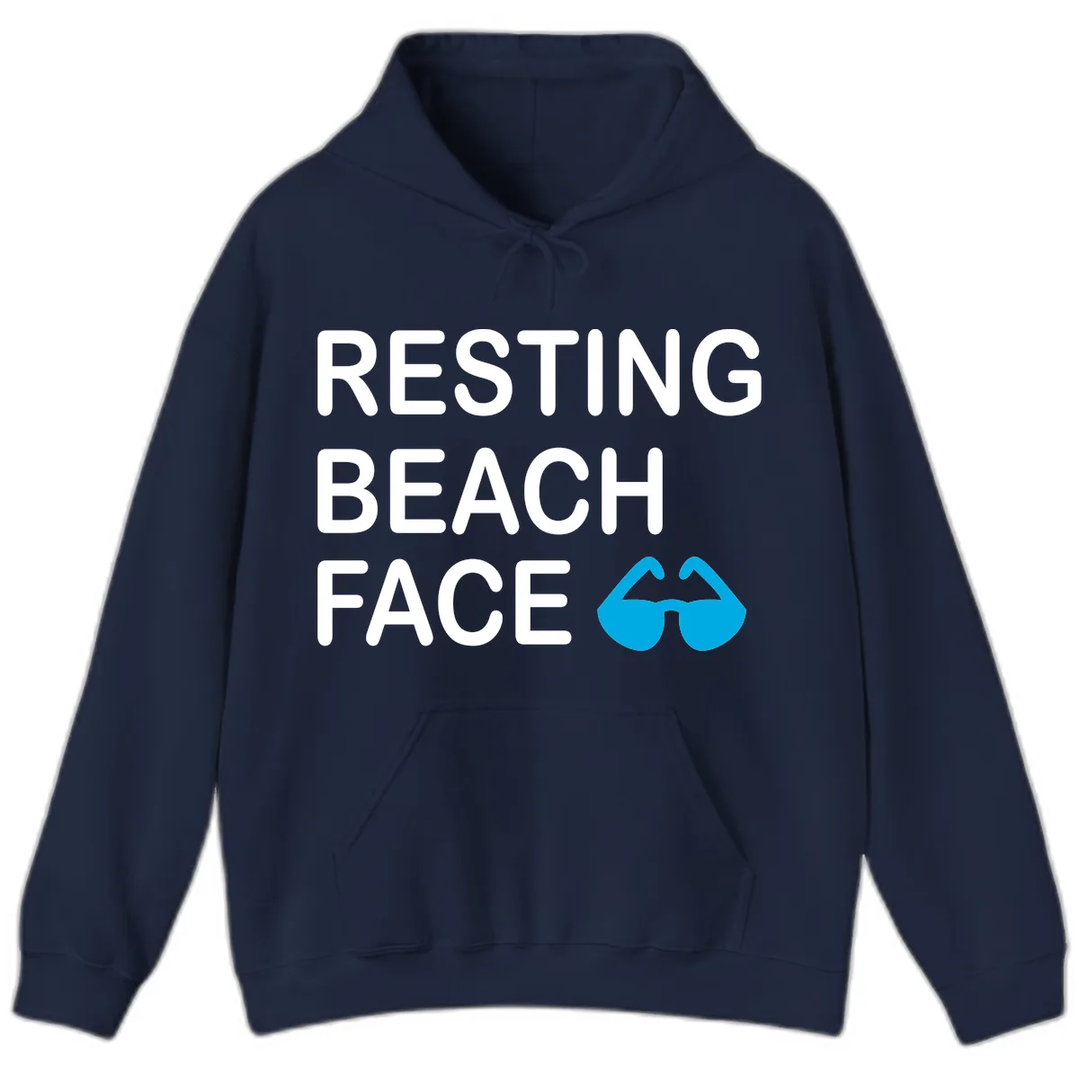 Resting Beach Face Hoodie in Navy