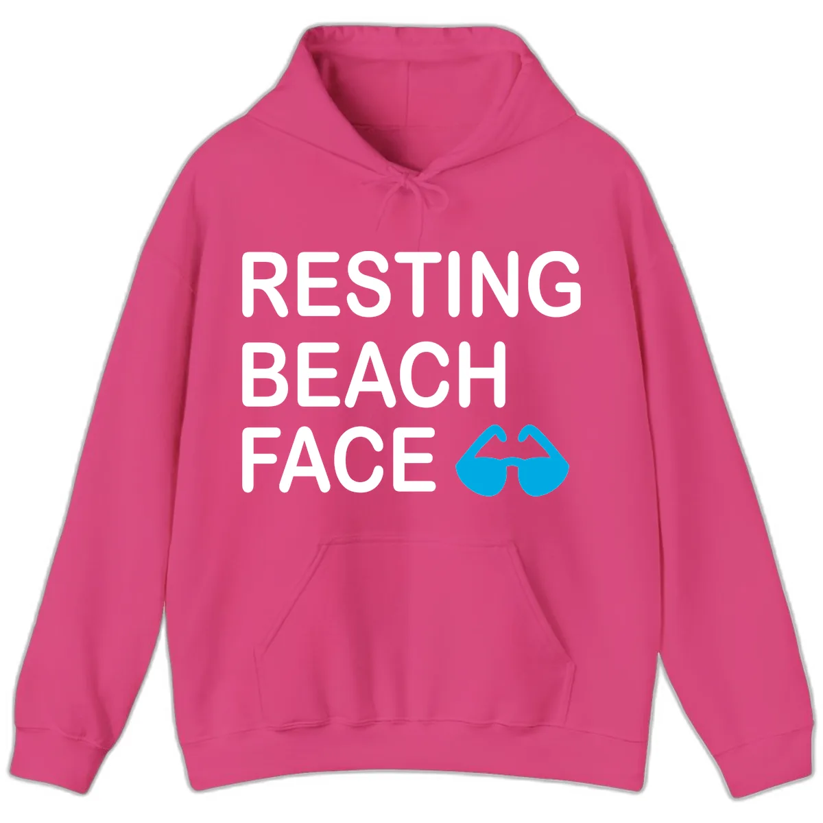 Resting Beach Face Hoodie in Heliconia