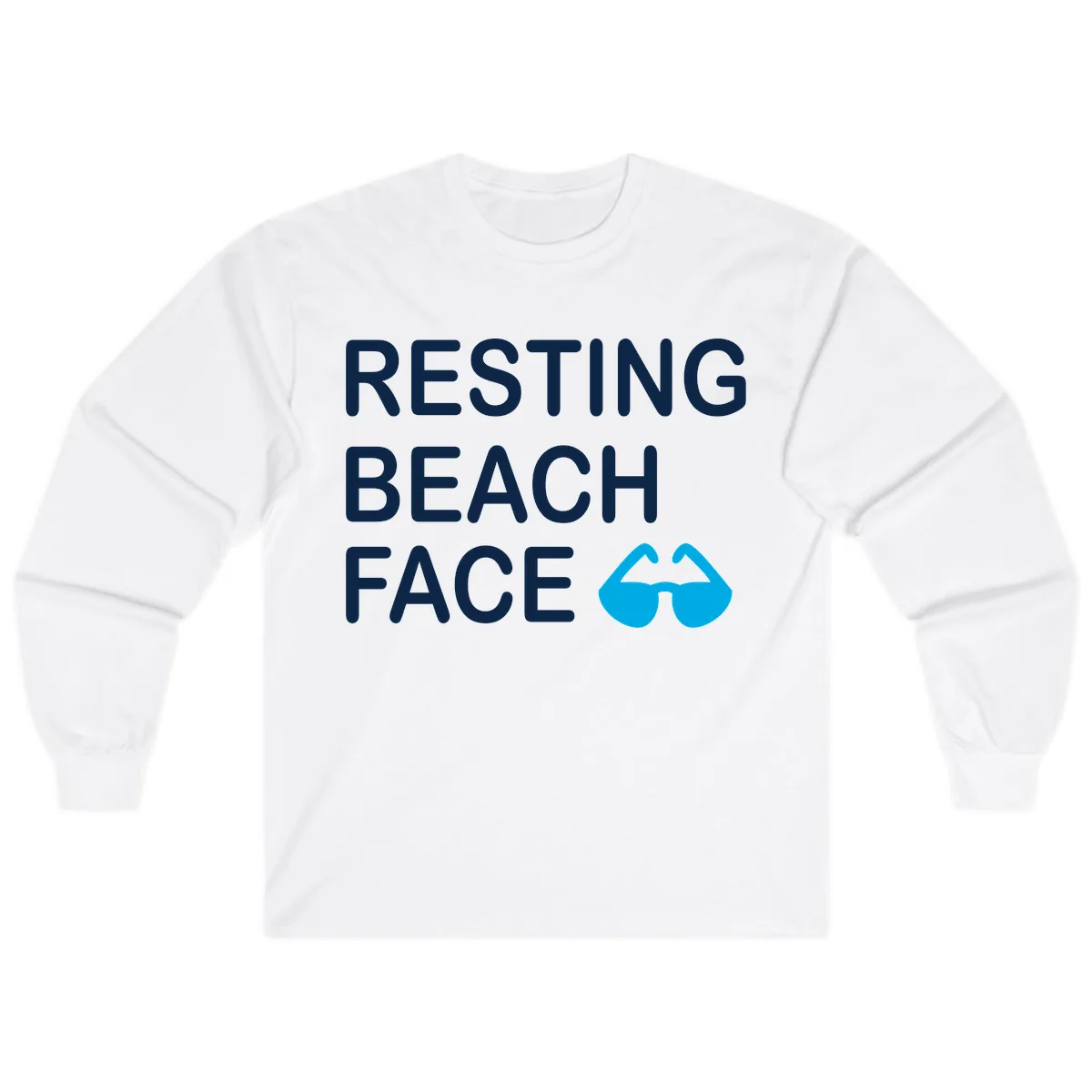 Resting Beach Face Long Sleeve in White